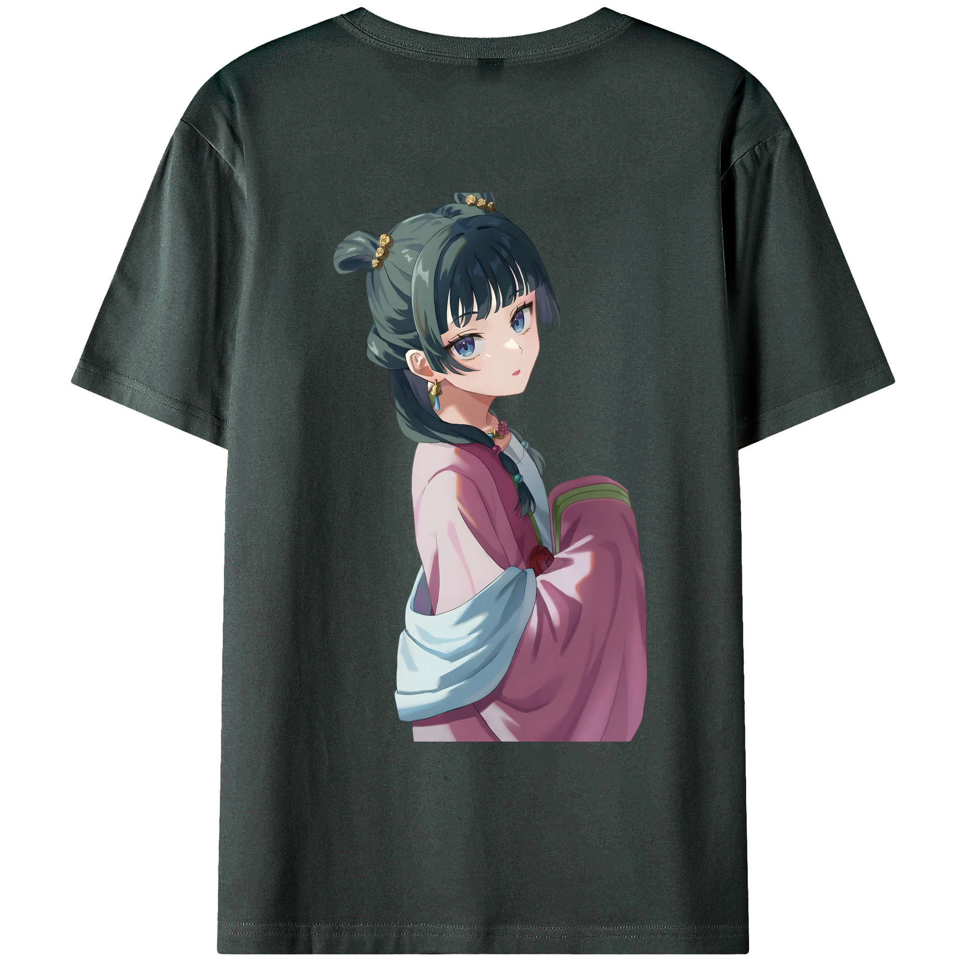 （画像用） 薬屋のひとりごと The Apothecary Diaries 綿100％ メンズ半袖Tシャツ（バックプリント） 通気性